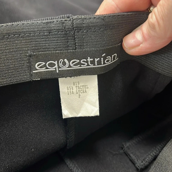 Equestrian Designs Black Ribbed Pull on Straight Leg Pant Size P/XS - Picture 8 of 9